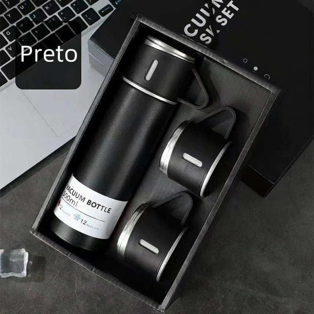 ThermoHeat - Garrafa Térmica 500ml + 3 Xícaras Exclusivas