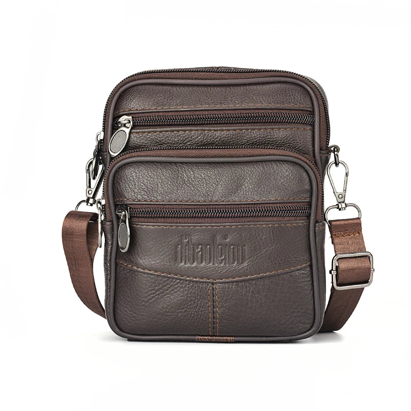 Bolsa Crossbody de Couro Genuíno Masculina