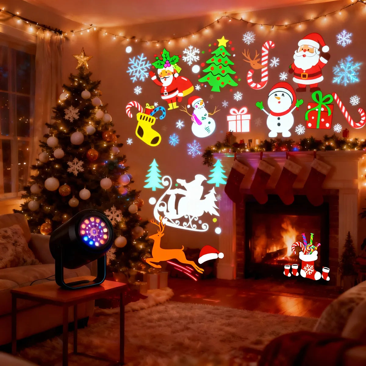 Projetor Natalino Led Desenhos - 16 Padrões QUEIMA ESTOQUE 🔥