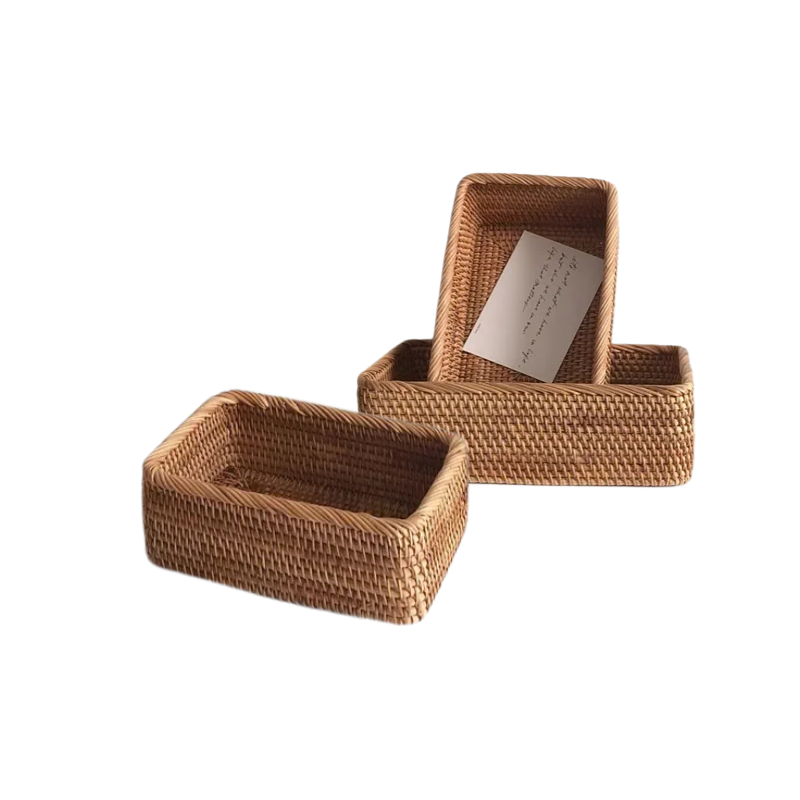 Rechthoekige Rieten Opbergmand – Keuken & Badkamer