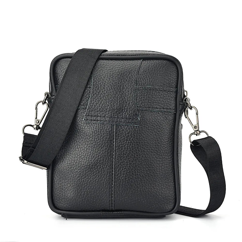 Bolsa Crossbody de Couro Genuíno Masculina