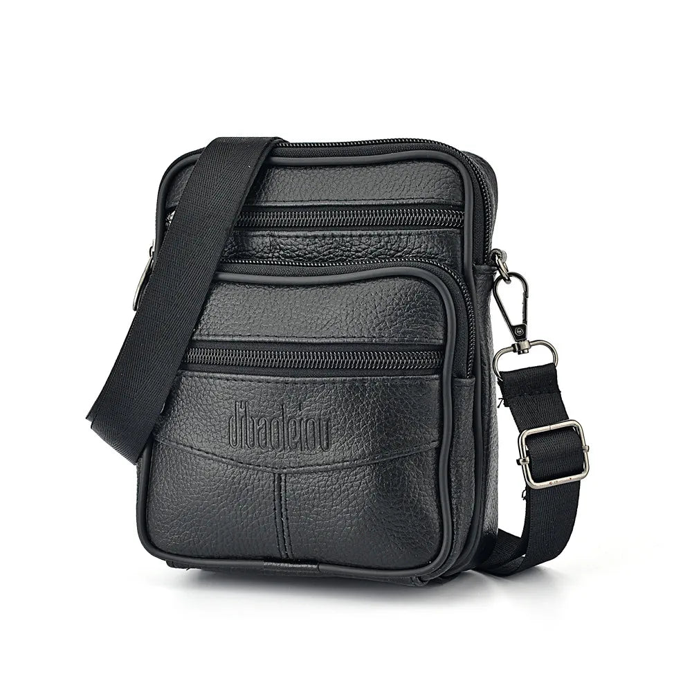 Bolsa Crossbody de Couro Genuíno Masculina