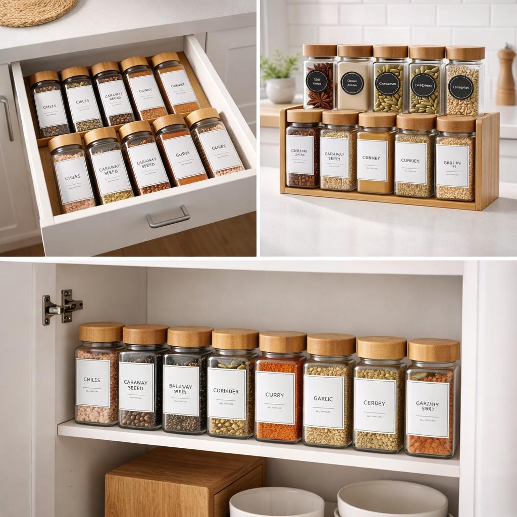 Kruiden Opbergset van Glas & Bamboe – Overzicht & Orde in de Keuken (13-delig)